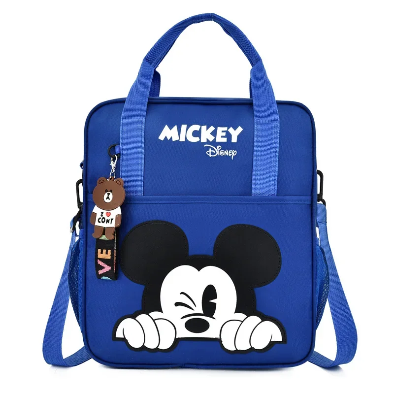 Disney Multifunctional Cartoon Mickey School Backpack Tote Bag Handbag Document Bookbag Square Schoolbag Student Tutoring Bags