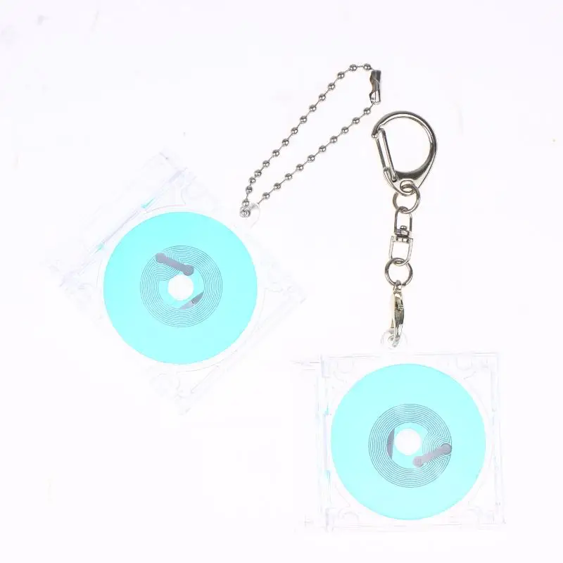 1 Stück Mini NFC CD Vinyl-Schallplatten-Schlüsselanhänger Musik-Link-Anhänger Klare Hülle DIY-Geschenk für Kpop-Fans Musikliebhaber Taschen-Schlüssel-Dekoration – Detail 3