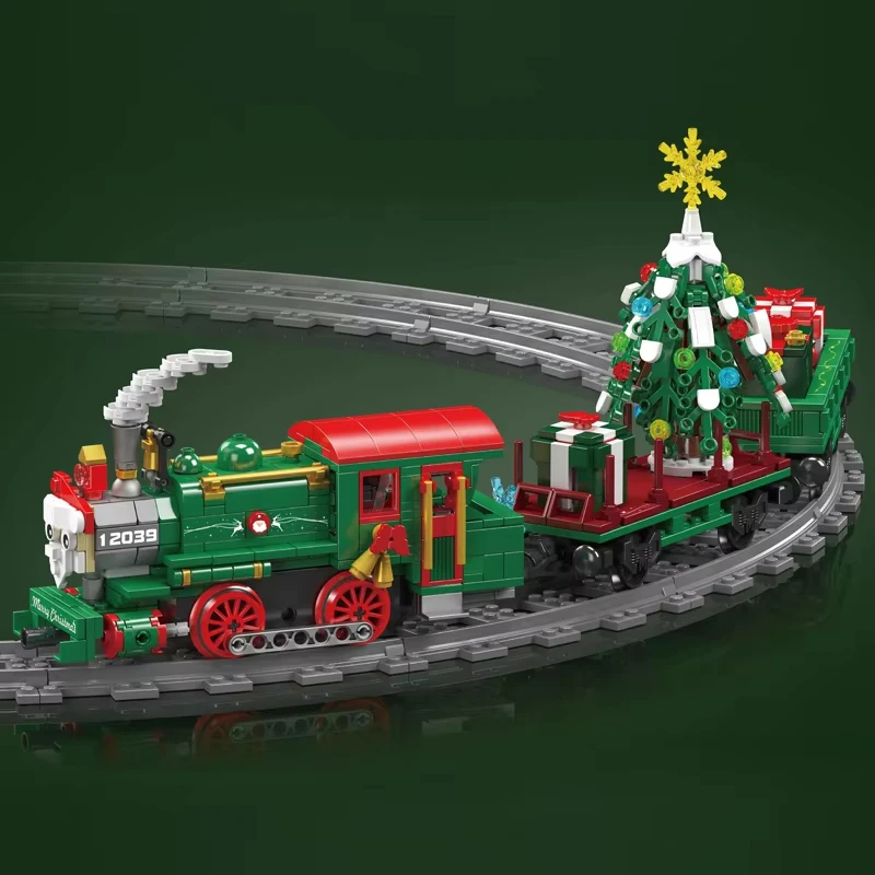 Mould King 12039 MOC Technical Racing Christmas Train Building Blocks RC Winter Holiday Assembly DIY Toy Christmas Gift For Kids