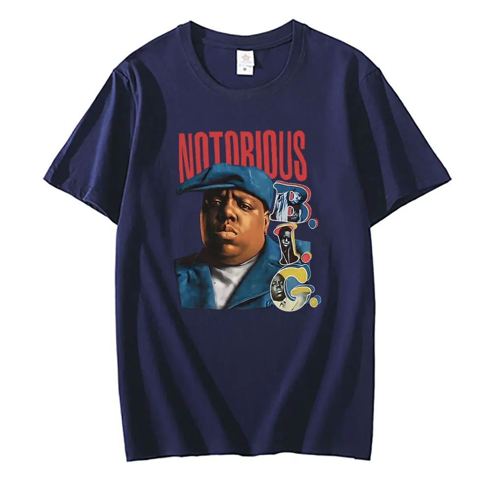 Rapper The Notorious Big Graphic T Shirt Men\'s Pure Cotton Short Sleeve Tees Biggie Smalls Tshirt Men Hip Hop Oversized T-shirts