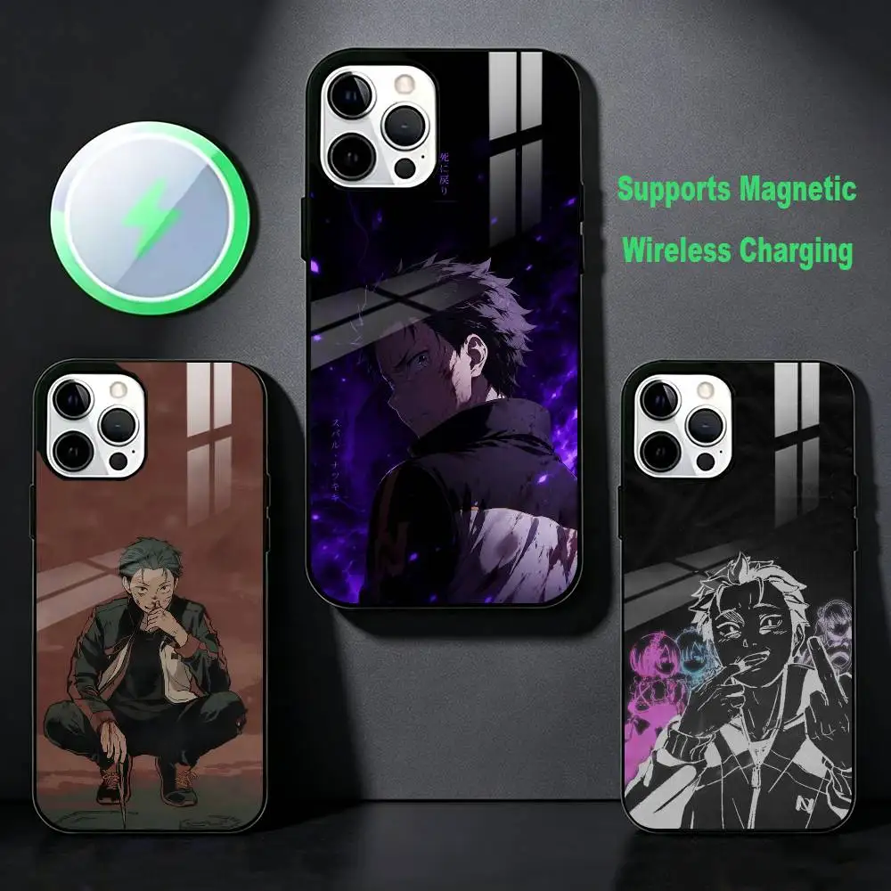 Re Zero N-Natsuki Subaru Anime  Phone Case For iPhone 17 16 15 14 13 12 Pro Max Plus for Magsafe Wireless Magnetic Cover