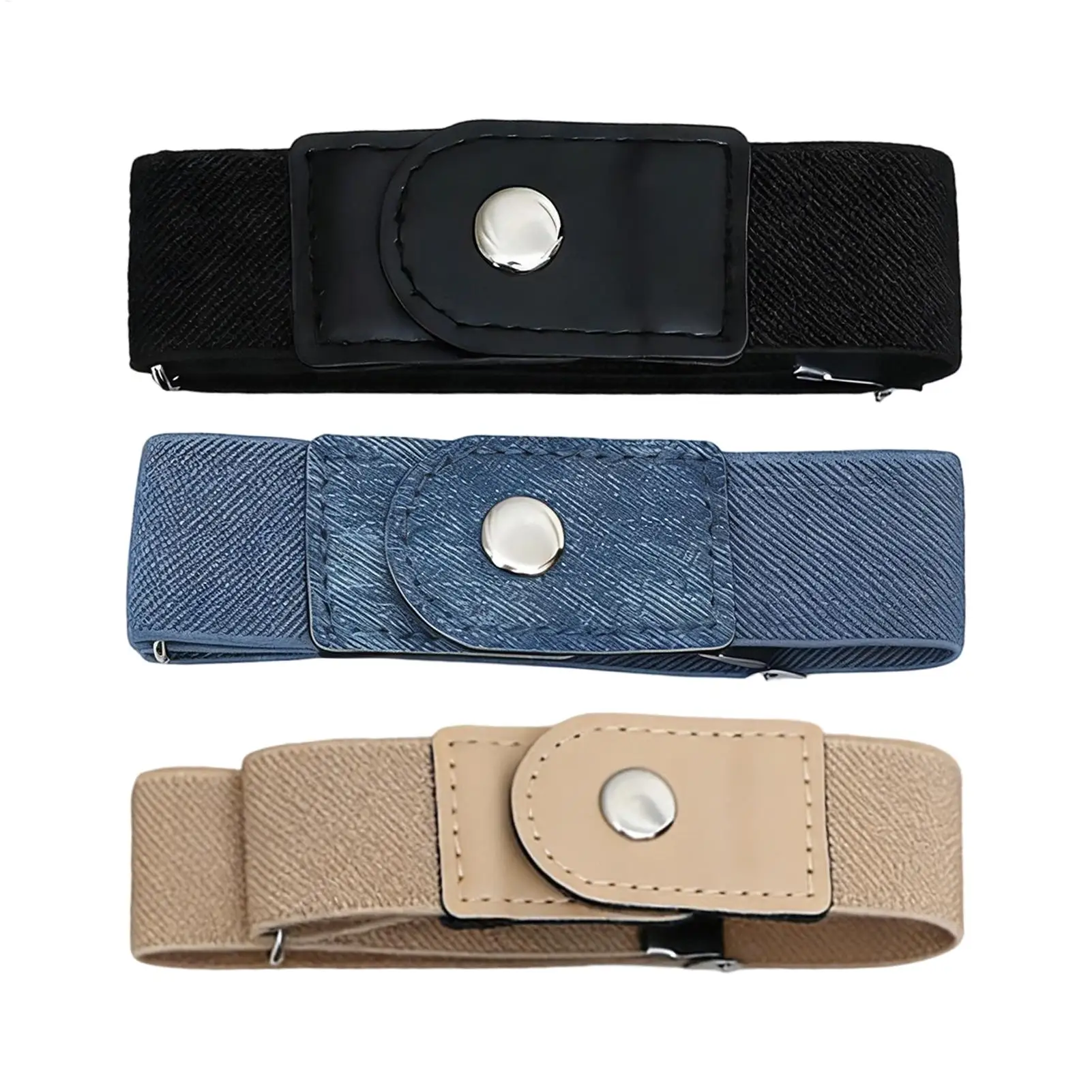 1 Pair No Buckle Belt Women Elastic Adjustable Strap No Buckle Belt for Men For Casual Work Jeans Pants Dresses Golf Waist - view 5