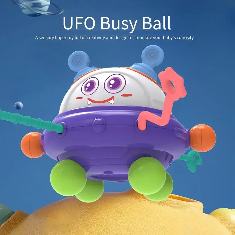 아기 조기 교육 퍼즐 장난감 세트 - 우주 당기는 공 휴대용 회전 공 및 동물 지상 쥐 장난감, 이상적인 어린이 선물