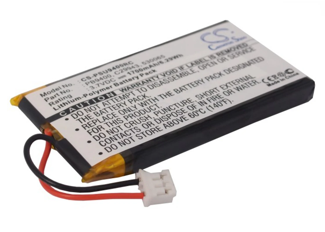 

Remote Control Battery 3.7V/1700mAh PB9400, C29943, 530065 for Philips Pronto TSU-9400, TSU-9300, TSU9300, TSU9400