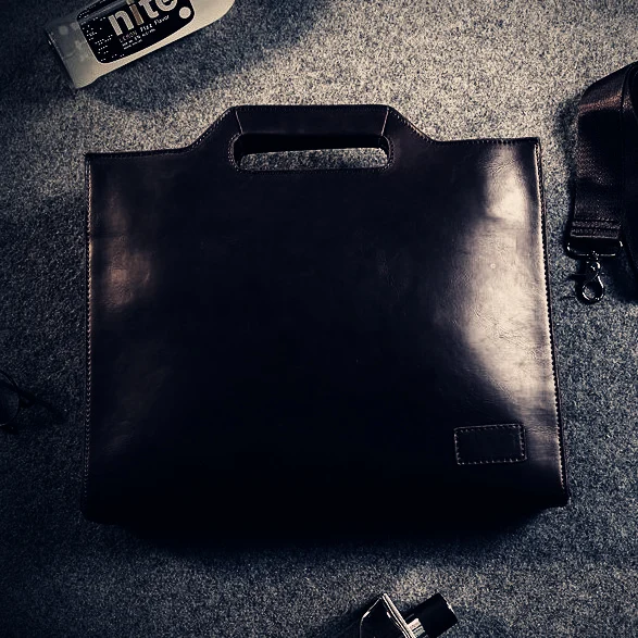 Retro British Style Men's Bag Fashion Mad  Leather File Bag Single Shoulder Bag Slant Cross Bag Moulding Bag