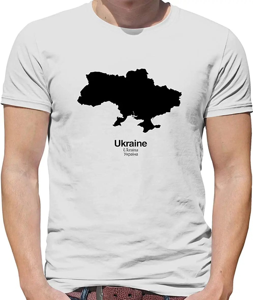 Ukraine Silhouette - Mens T-Shirt Men\'s 100% Cotton Casual T-shirts Loose Top Size S-3XL