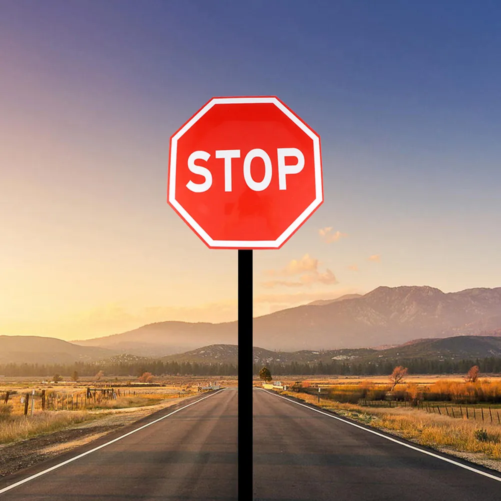 1Pcs Road Safety Signs 30x30cm Premium Aluminium Stop Red Traffic Indoor Outdoor Wall Decor Bar Cafe Hotel