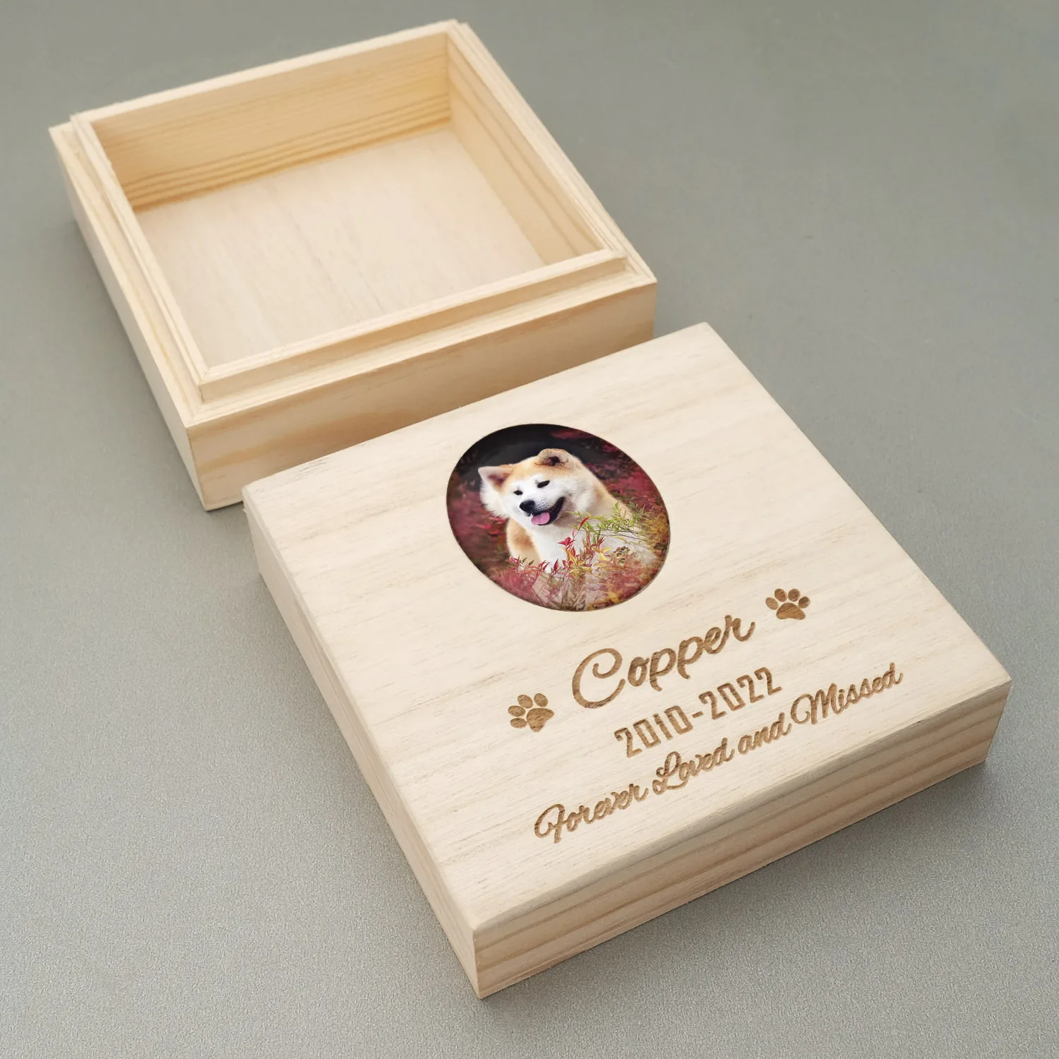 Custom Pet Urn Ashes Box, Cremation Pet Urn Ashes for Dog and Cat, Engraved Wood, Pet Ashes, Keepsake Box