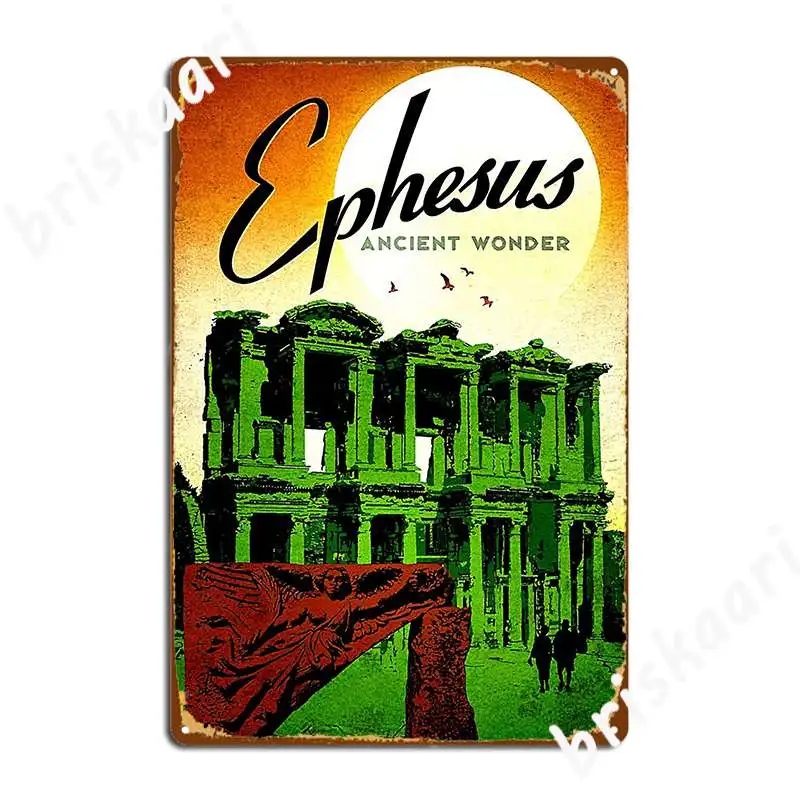 Ephesus Ancient Wonder Turkey Vintage Travel Poster Metal Sign Wall Plaque Printing Club Home Home Tin Sign Poster