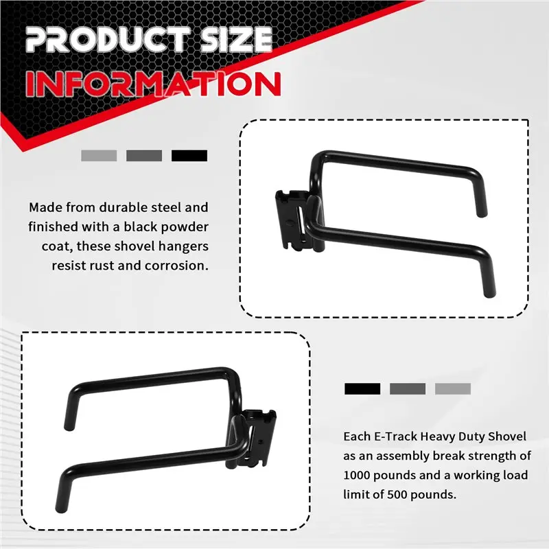 

【RECOMMEND】Закрытые аксессуары для прицепов, электронная дорожка, сверхмощная вешалка для лопаты, двойной J-крючок для магазина, инструменты с длинной ручкой