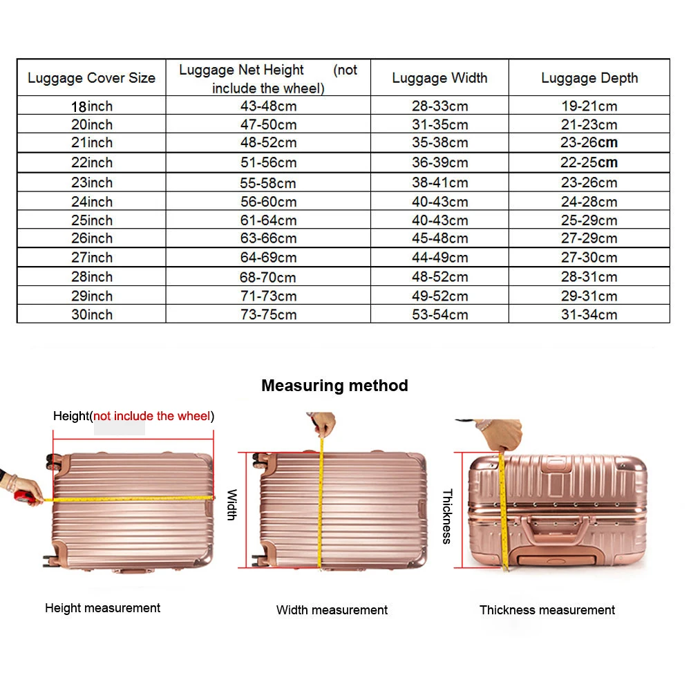 Transparent PVC Luggage Cover Waterproof Suitcase Protective Cover To 20-30inch Trolley Case Non-slip/Anti-fall/Scratchproof