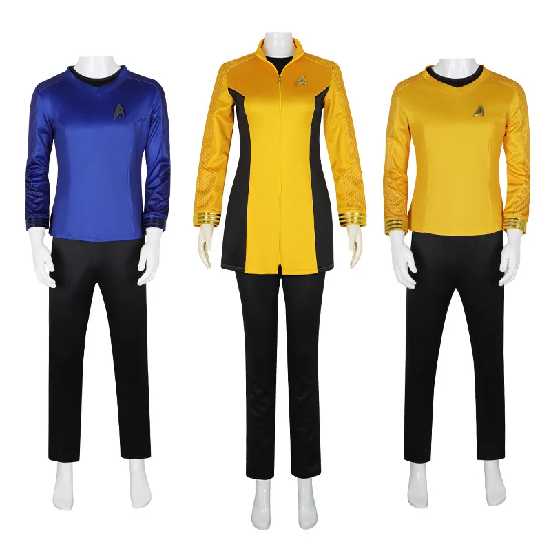 

Желтый униформа нового мира Star Trek Strange для первого офицера, костюм для косплея