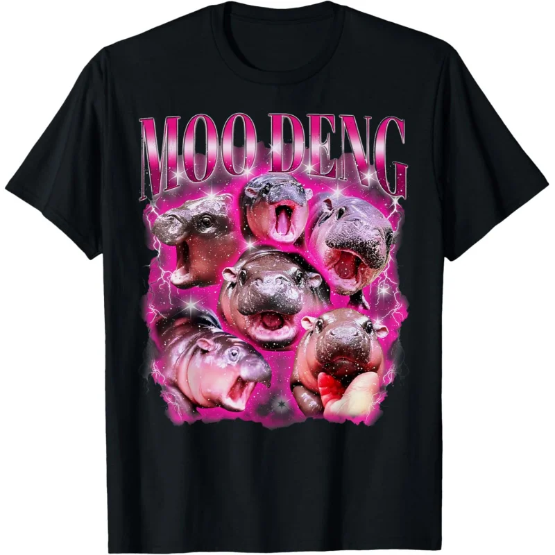 Funny Moo-Deng Baby Pygmy Hippo Cute Zoo For Family Tee T-Shirt