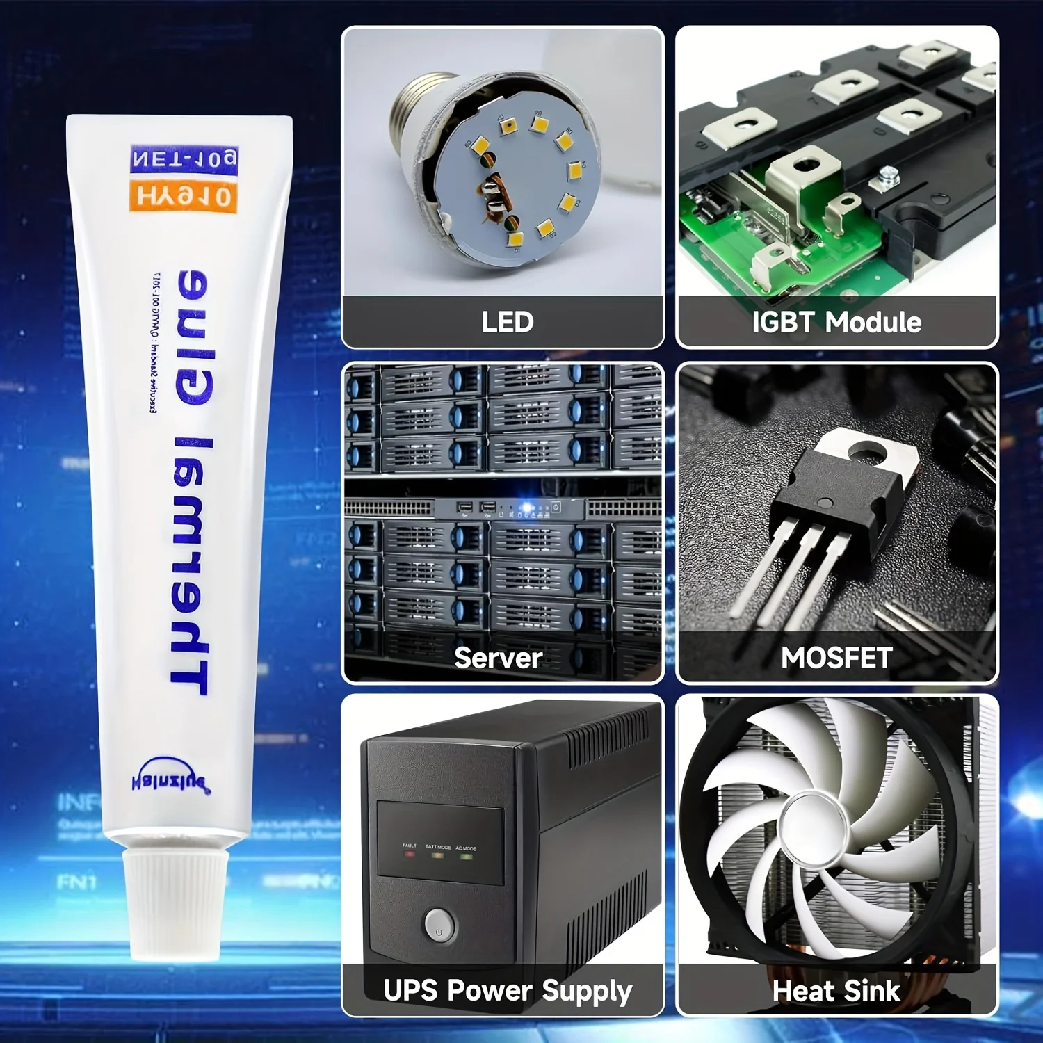Thermal Conductive Glue,Silicone Viscous Adhesive Cooling Compound,Heatsink Glue for LED GPU MOSFET 3D Printer IC Chipset