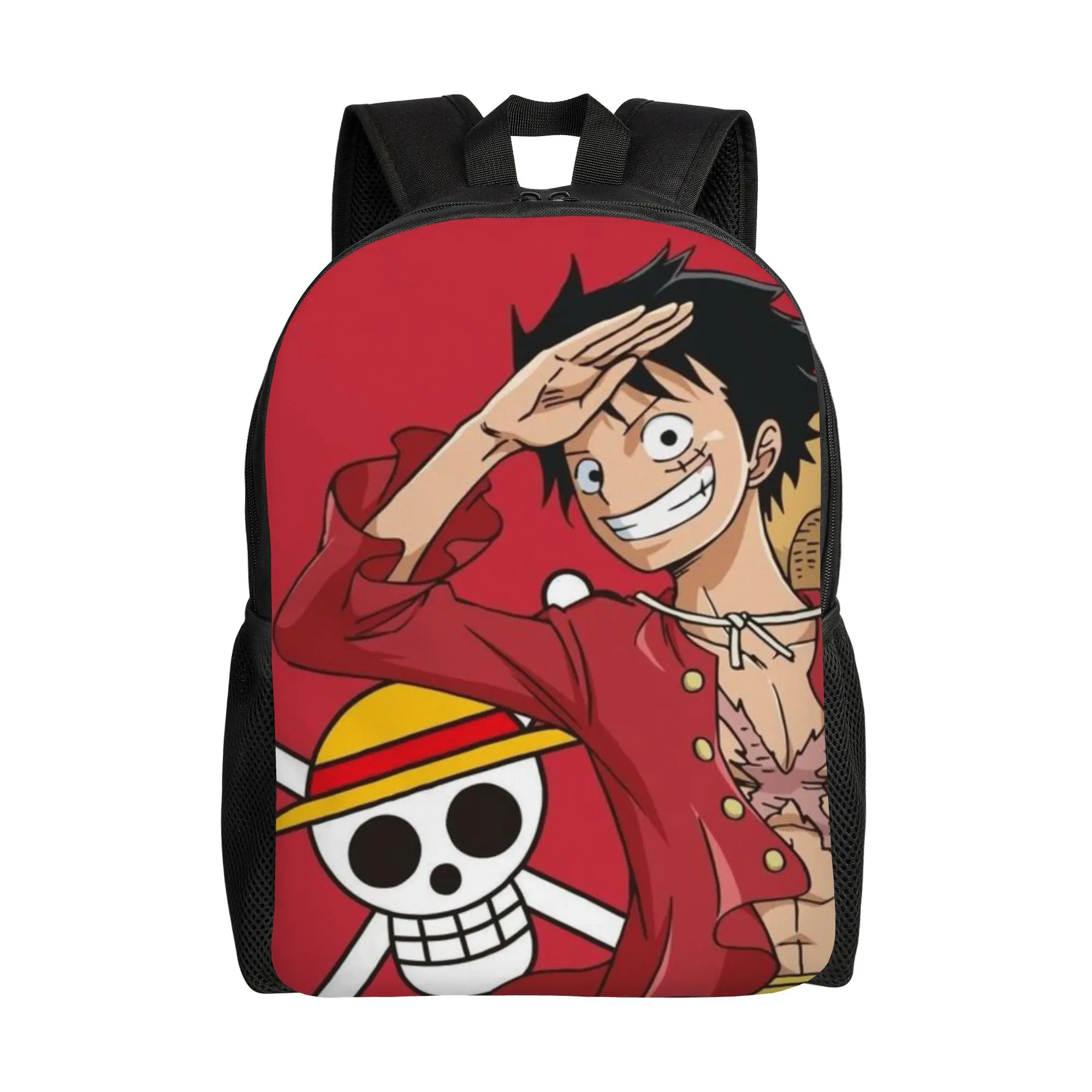 

Luffy College Bag Back to school season Red Cool Backpack