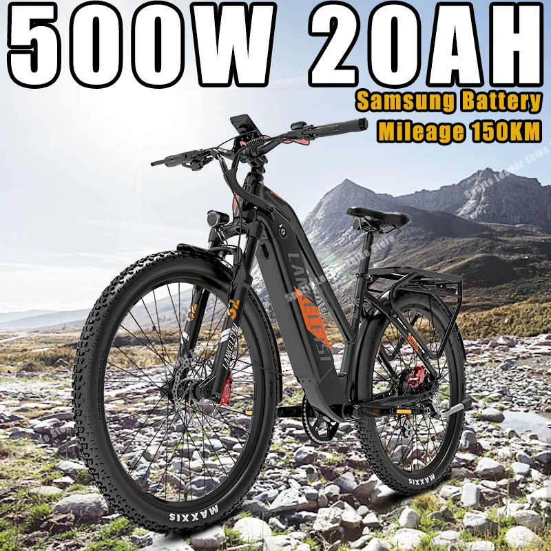 LANKELEISI Electric Bike 500W 48V20AH Samsung Battery 27.5Inch Mountain Ebike Adult City Commuter Electric Bicycle Mileage 150KM