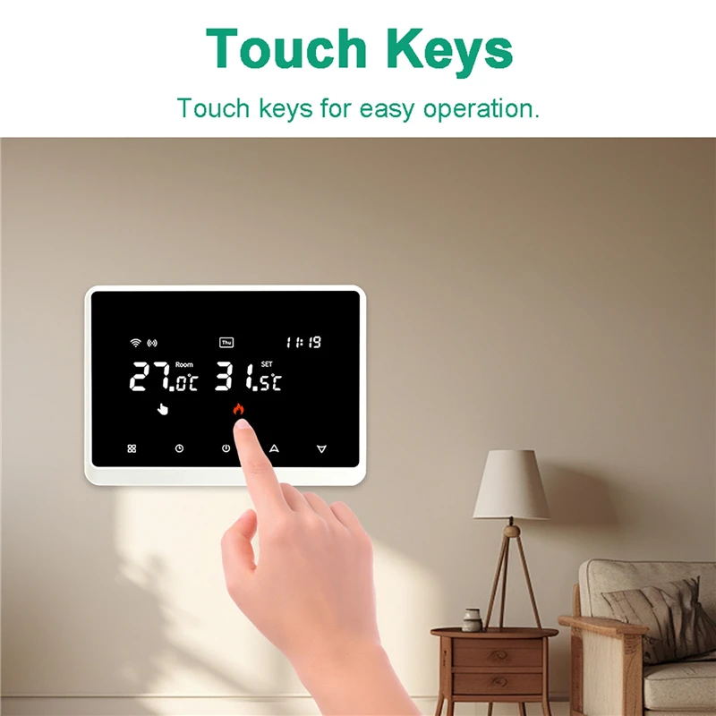 

Настенный умный термостат Wi-Fi для котла с управлением через мобильное приложение, для электрического, водяного и газового напольного отопления, регулятор температуры