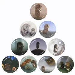 The Hedgehog in the Mist 10pcs 12mm/16mm/18mm/20mm/25mm/30mm Round Photo Glass Cabochon Demo Flat Back Making Findings