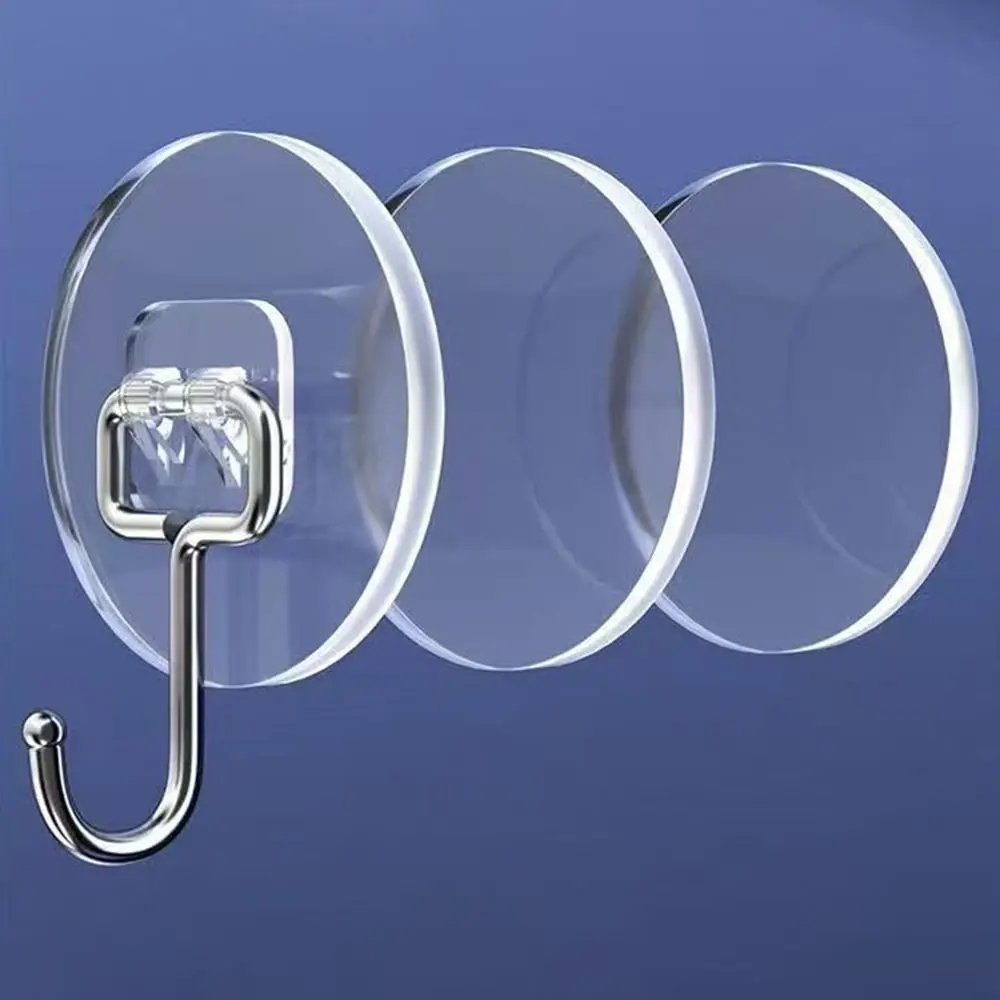 New Wall-mounted Strong Adhesive Hook Multifunctional Storage Rack Traceless Hooks Transparent Adhesive Hooks