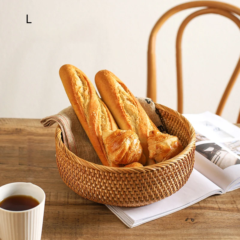 Hand gewebte rechteckige Rattan Weidenkorb Obst Tee Snack Brot Picknick kosmetische Aufbewahrung sbox Küche liefert Haushalts werkzeuge