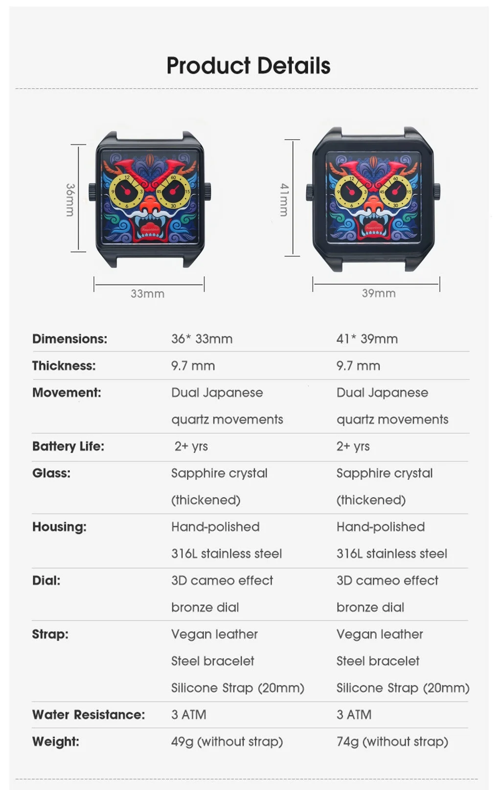 Happie Watch Luxury Brand Couple Watches Waterproof Luminous Stainless Steel Quartz Watch His and Hers Moon Phase Fashion Lovers