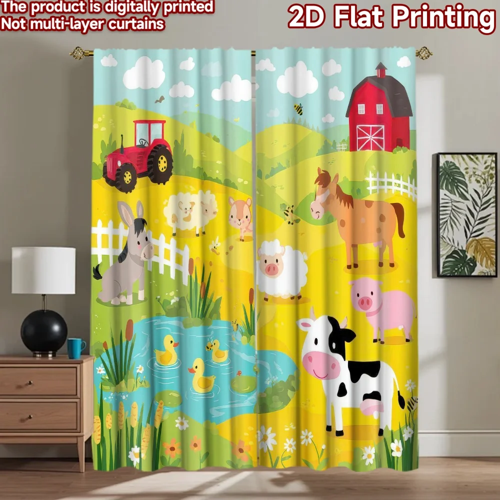 

1pc 2D flat Photography Backdrop Tapestry Farm Animals in Meadow 100% Polyester Holiday Decorations for Holiday decorations for