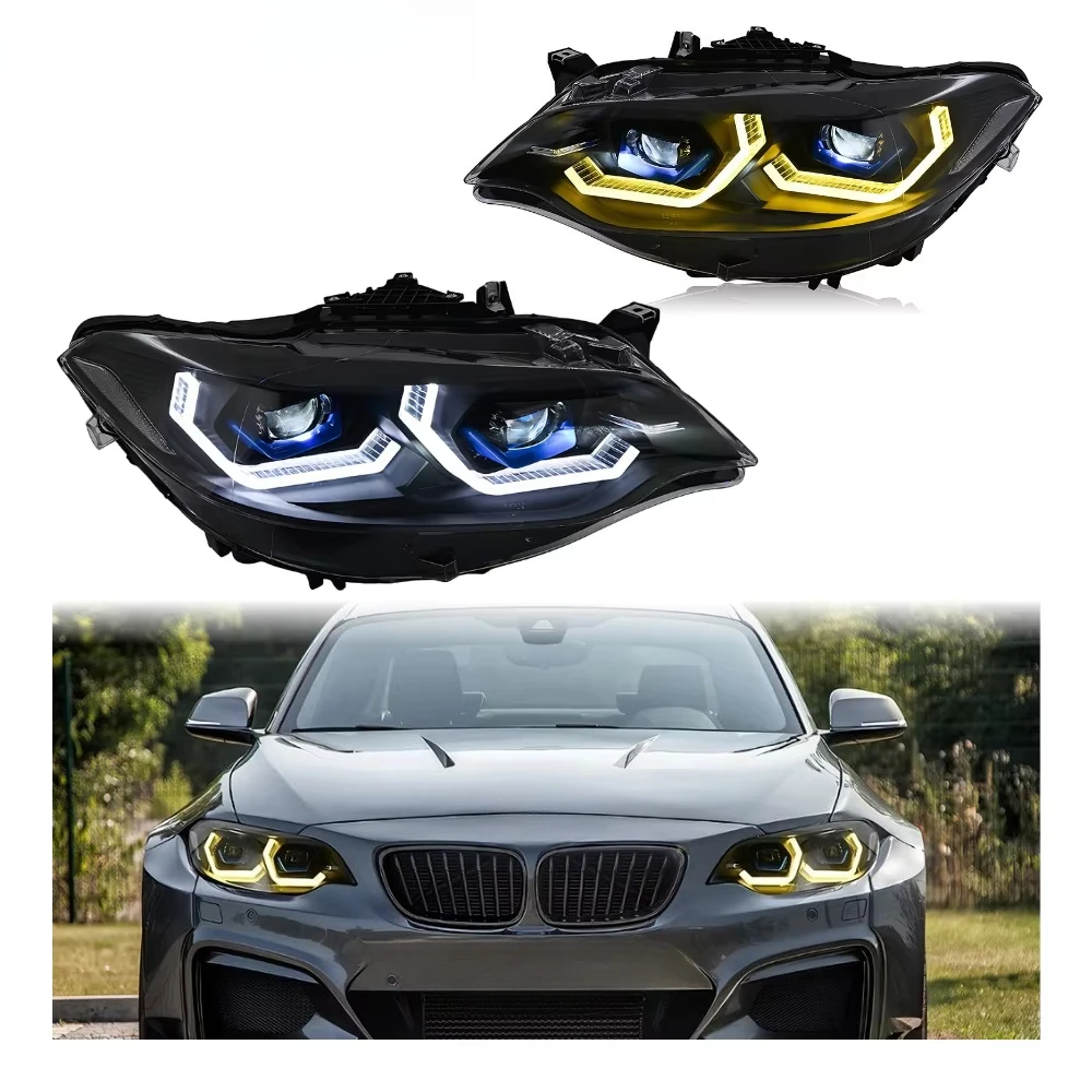 

F22 headlight 2014--2021 two-color upgrade headlight 2 series double beam of light DRL plug and play for