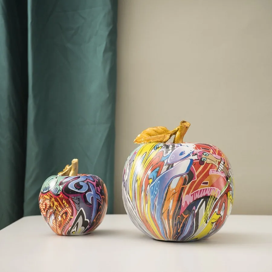 

Luxury Colorful Resin Apple Ornament – Elegant Home Decor for Wine Cabinet,TV Stand, Entryway Gift for Housewarmings,Birthday
