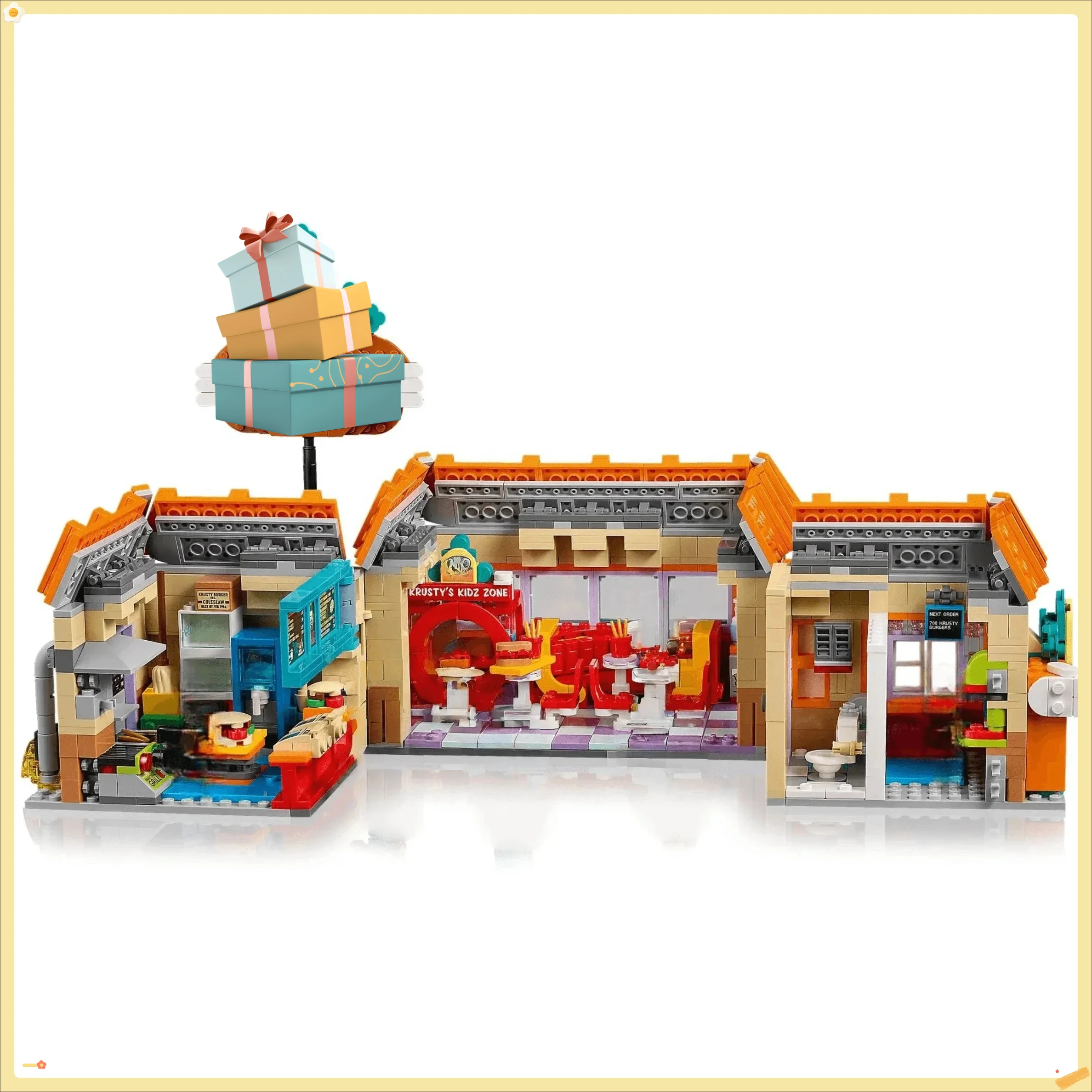 2025 novo moc hambúrguer restaurante modelo cidade vista de rua ideias criativas blocos de construção conjunto brinquedo para presentes das crianças blocos 1635 pçs