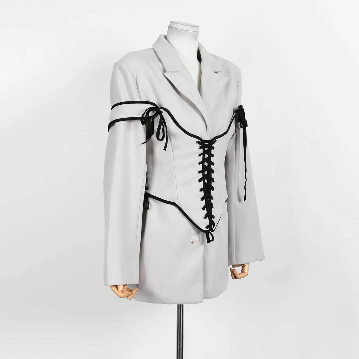 

VTKW Collarless Faux Two-piece Solid-color Simple Versatile Women's Blazer Spring 2025 High-quality Loose-fitting Suit Jacket