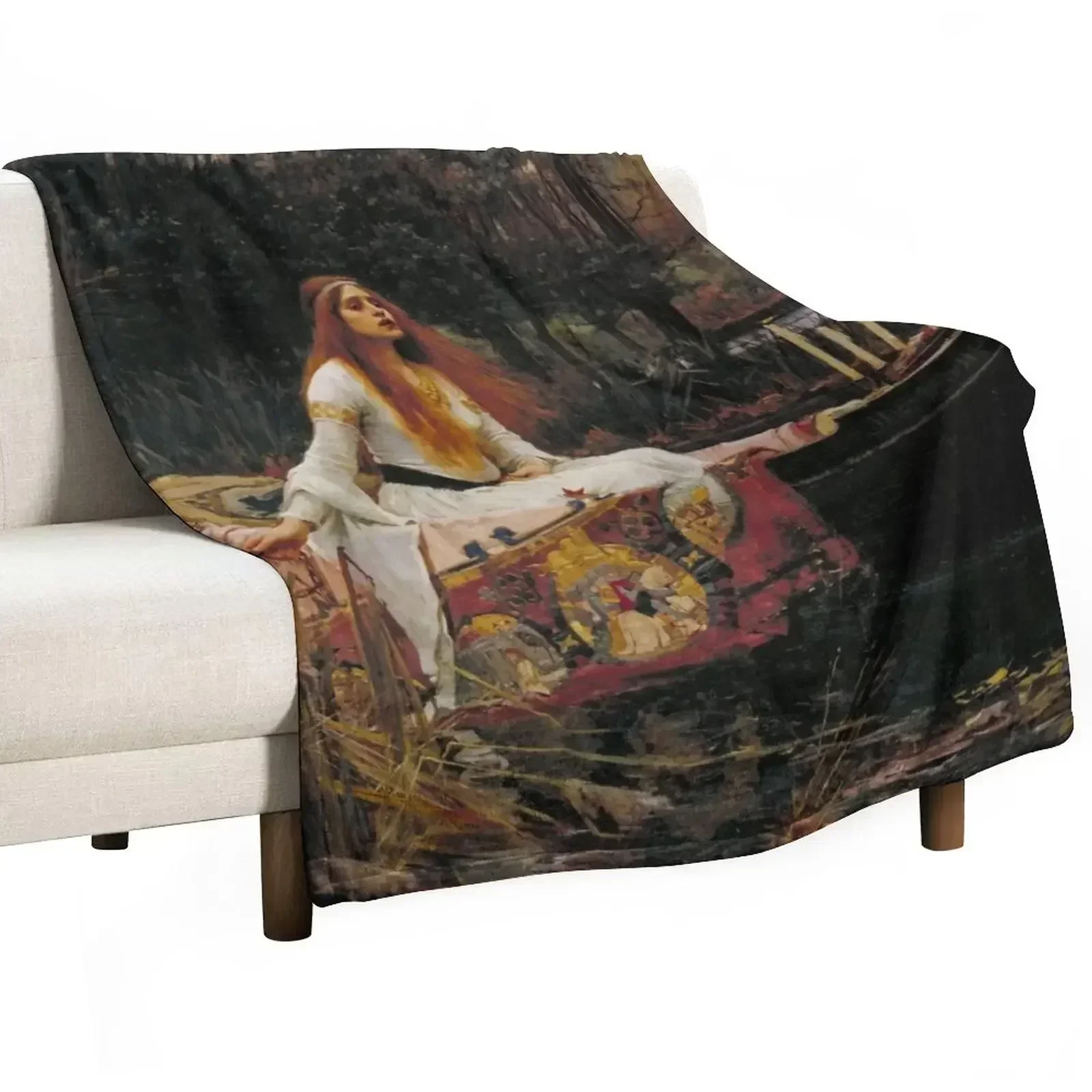 

The Lady of Shalott - John William Waterhouse Throw Blanket Flannels Moving Large Blankets