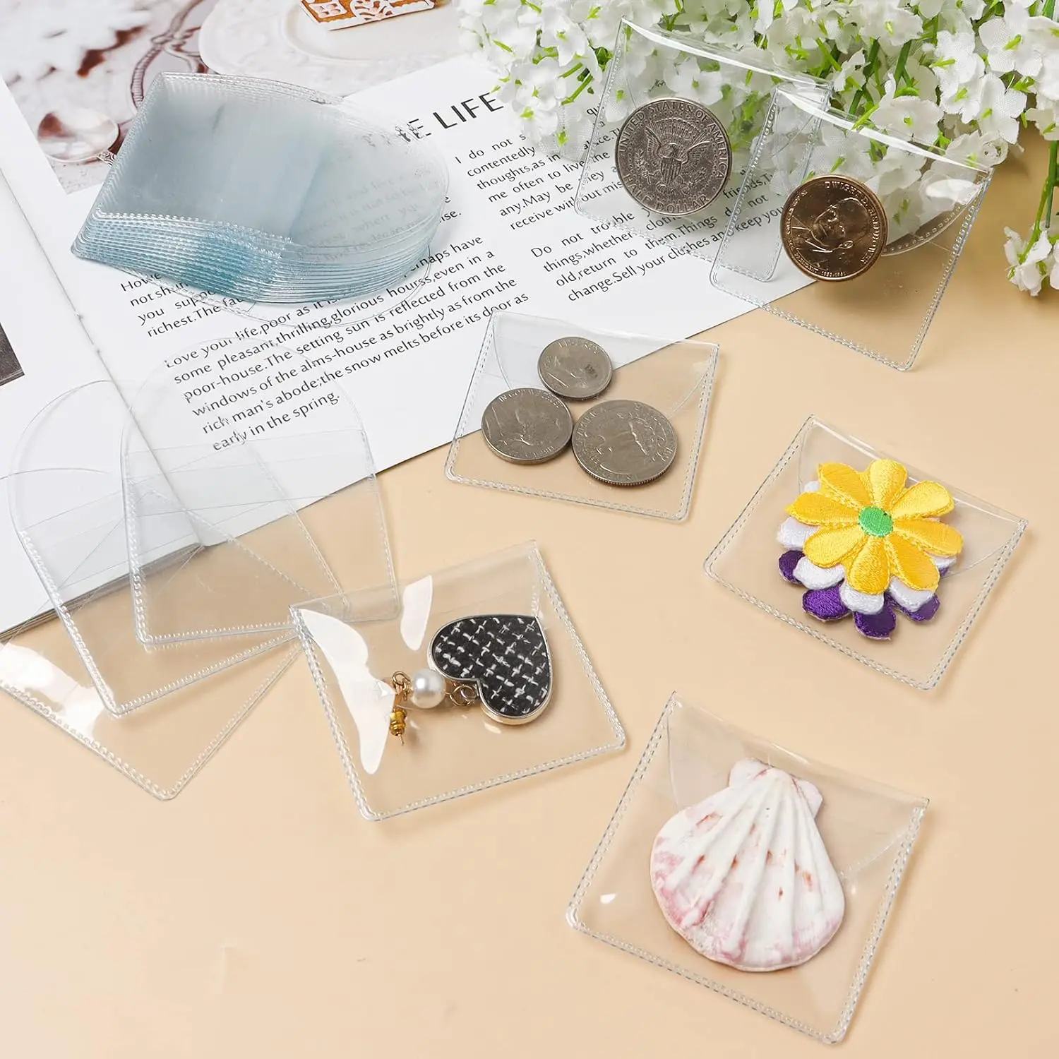 Picture 7: 50PCS Single Pocket Coin Sleeves Clear Plastic Coin Holders Individual Coin Protectors Pouches for Coin Currency Bills Collector