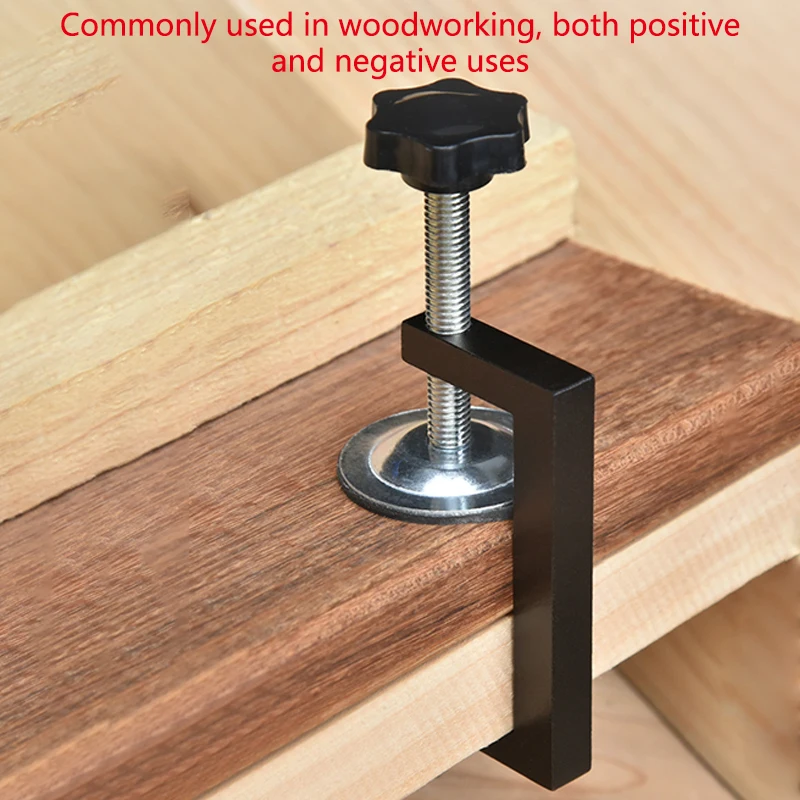 Morsetto per installazione armadio da 10-57 mm Clip di fissaggio per cassetto Hardware per armadio portatile Jig Morsetto per la lavorazione del legno del cassetto anteriore regolabile