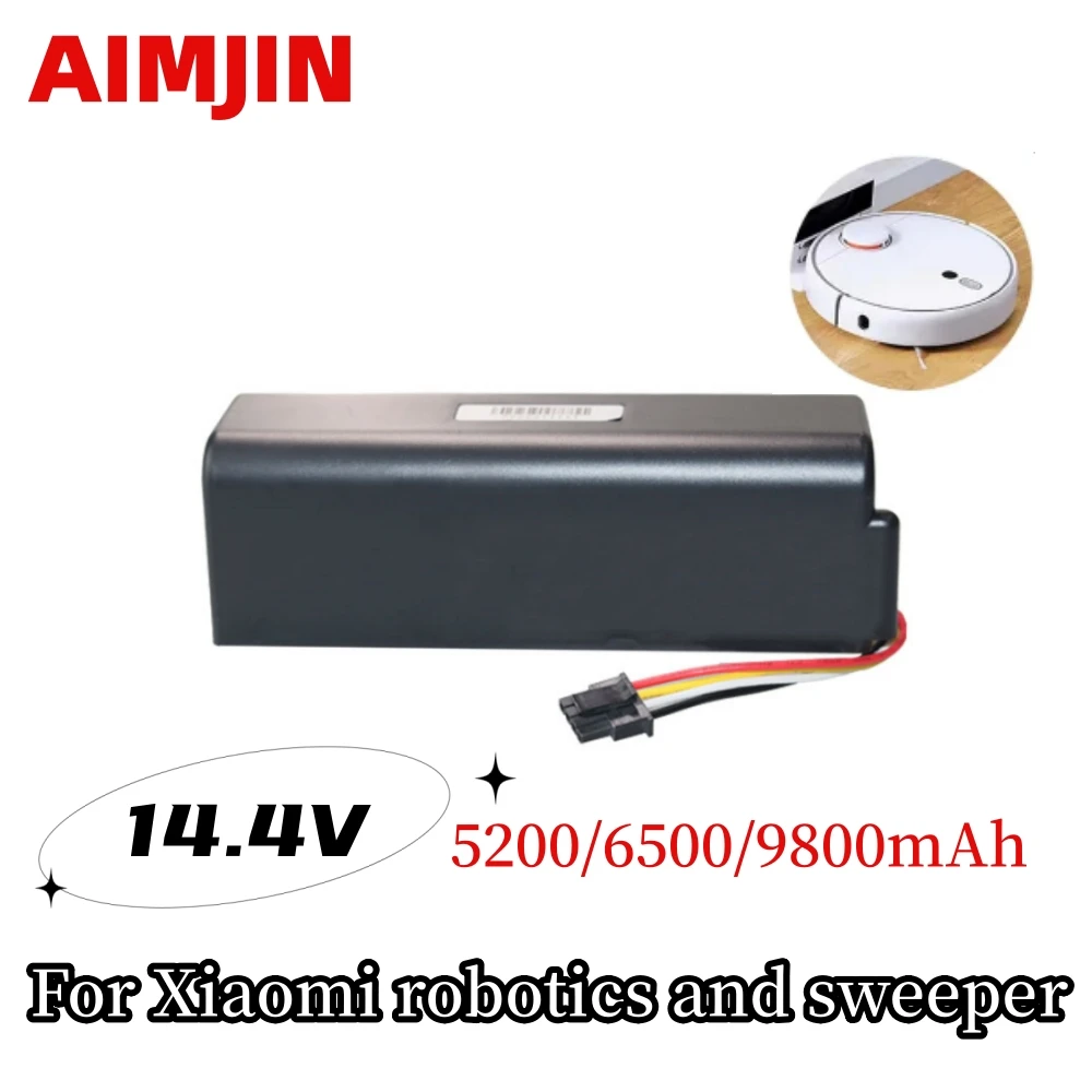 14.4V 5200/6500/9800mAh Xiaomi Robotic Vacuum Cleaner Replacement Battery For Xiaomi Roborock S55 S60 S65 S50 S51 S5 MAX S6 Part