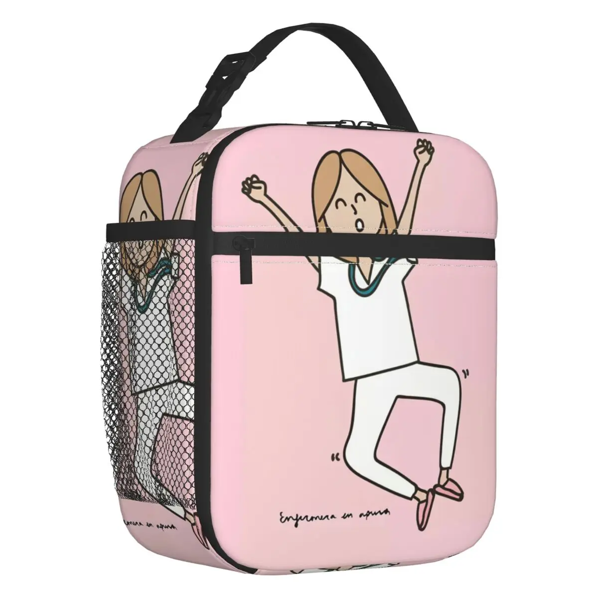 

Doctor Nurse Enfermera En Apuros Insulated Lunch Bag for Women Leakproof Thermal Cooler Bento Box Office Picnic Travel