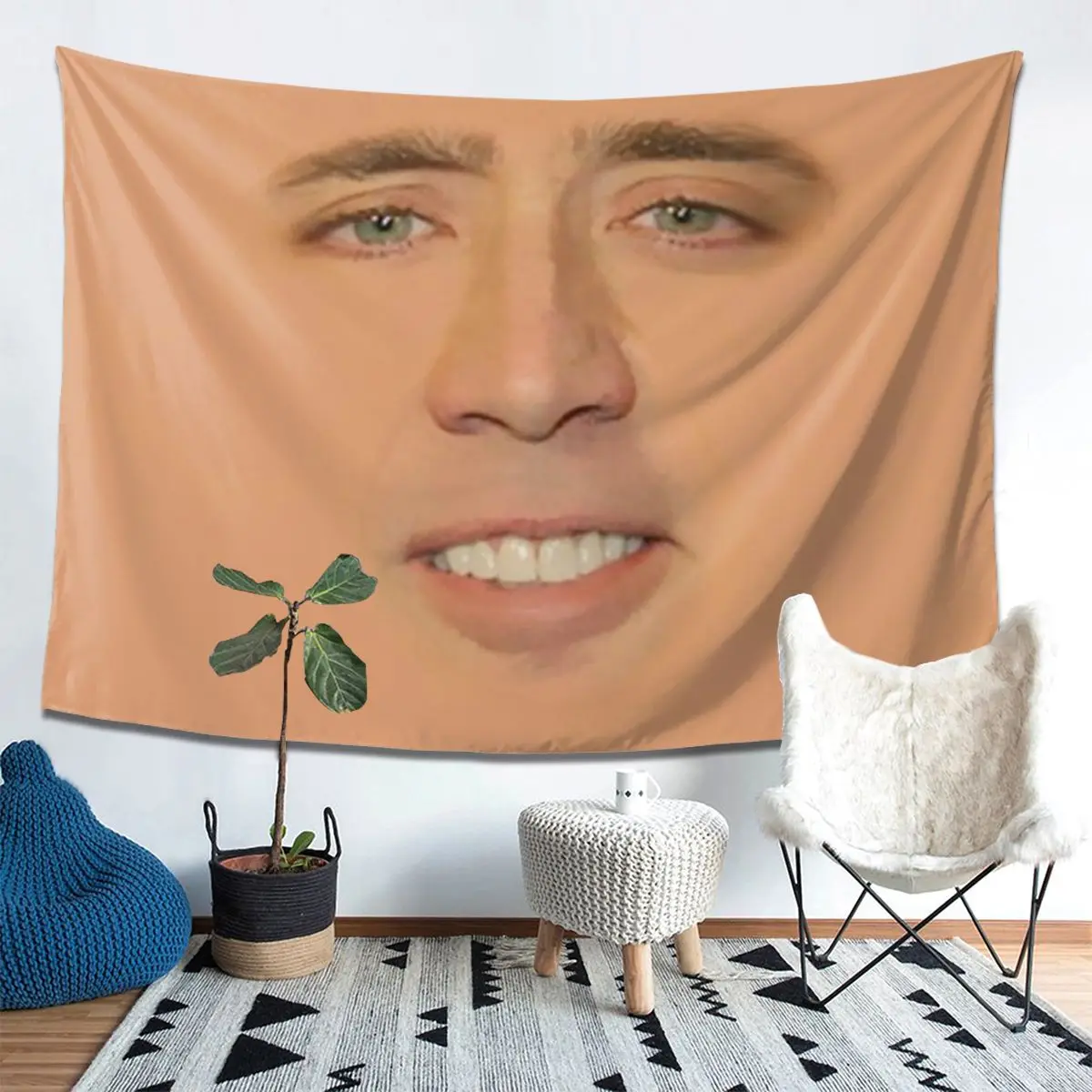 

Николас Кейдж анфас гобелен Декор искусство эстетические гобелены для гостиной спальни дома настенная ткань настенная подвеска