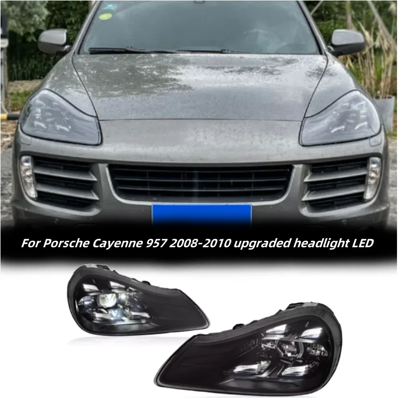 

The 957 headlights the For Porsche Cayenne 08-10 upgrade 21 Matrix style LED headlights plug and play auto accessories