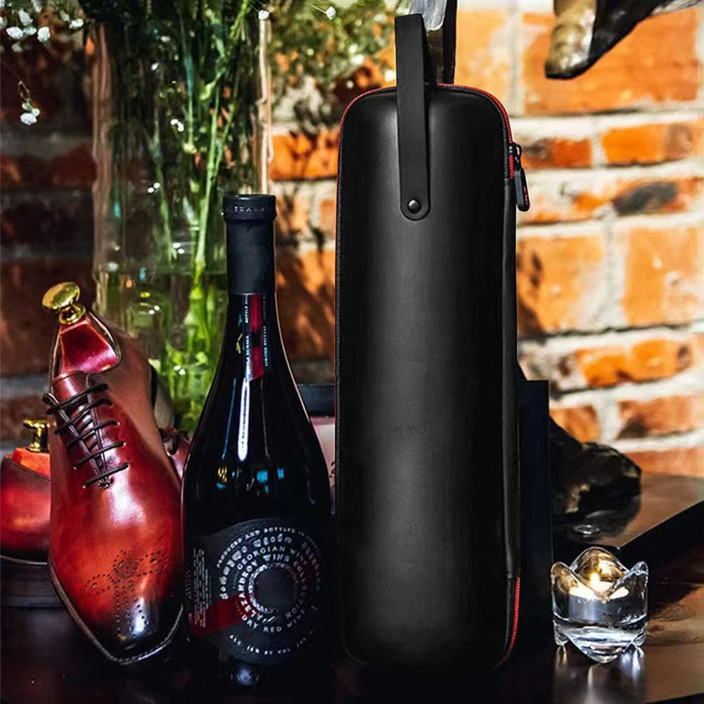 إيفا حقيبة النبيذ المحمولة للصدمات أكياس تبريد البيرة مقاوم للماء صندوق هدايا النبيذ الأحمر واحد مع حزام اليد حمل حقيبة للسفر الطرف #3