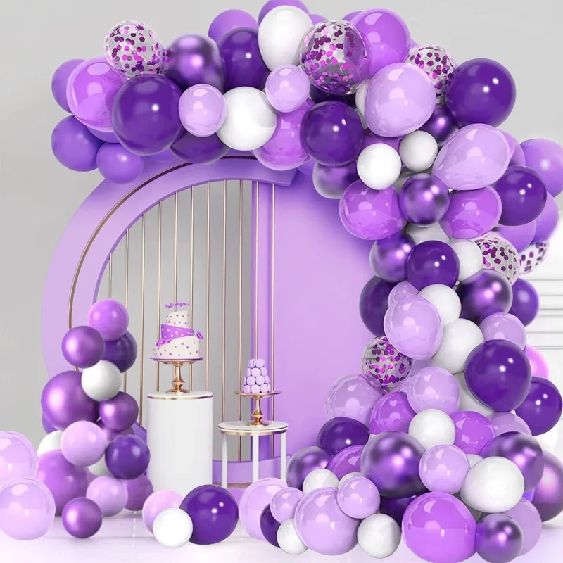 

104Pcs Dark Purple Balloon Garland Arch Kit Purple Light Ballon Wedding Birthday Festival Party Bridal Baby Shower Decor