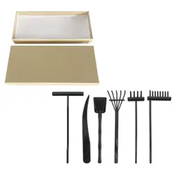 Sand Rake Set Zen Raking Meditation Racking Toddler Rakes Garden Plastic Tray Tool Kits for Child