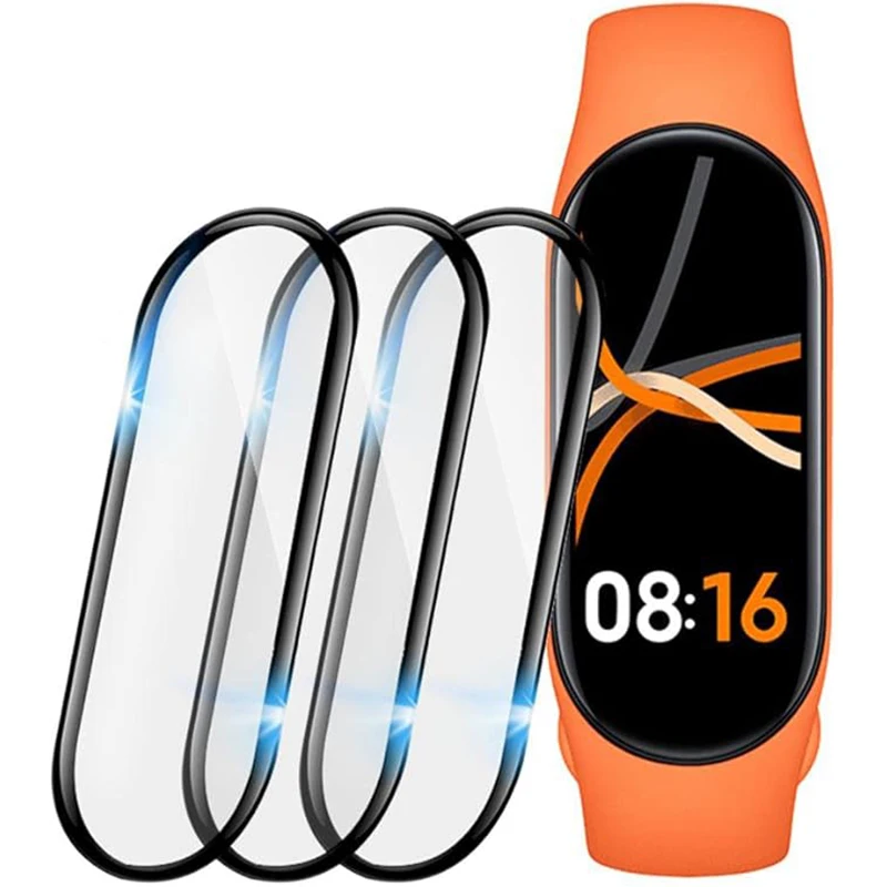 Per Xiaomi Mi Band 8 7 5 4 6 Protezione dello schermo protettiva per Xiaomi Mi band5 Cover in vetro temperato 9D Pellicola Smartwatch Accessori