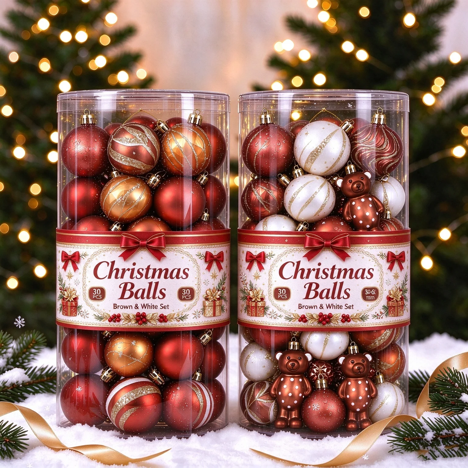 46PCS Christmas Party & Holiday DIY Decor Christmas Ball Ornament Thick Plastic Christmas Party & Holiday DIY Decor Christmas