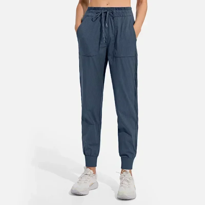 Lemon-Pantalon de sport taille moyenne pour femme, tissu fin et respirant, jogging d'entraînement, fitness et yoga, fjWith Pockets