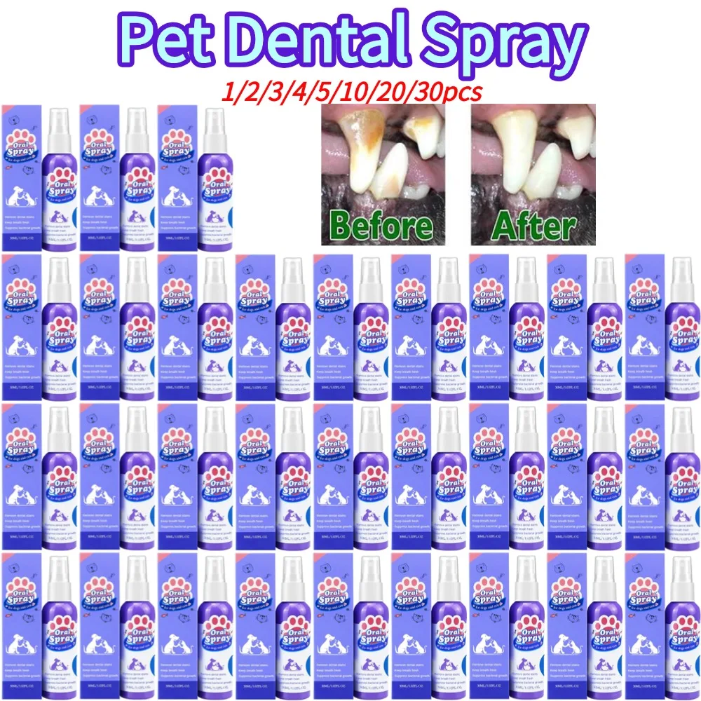Pet Mouth Spray Fresh Breath Teeth Cleaning Spray Pets Dog Oral Care Spray Freshener Breath Teeth Mint Spray Remove Bad Breath