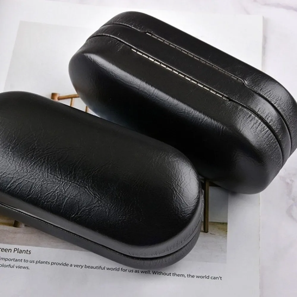 

Shockproof Dual Layered Eyewear Box Luxury PU Hardshell Eyewear Case Built-in Mirror Eyewear Protective Cases Business Travel