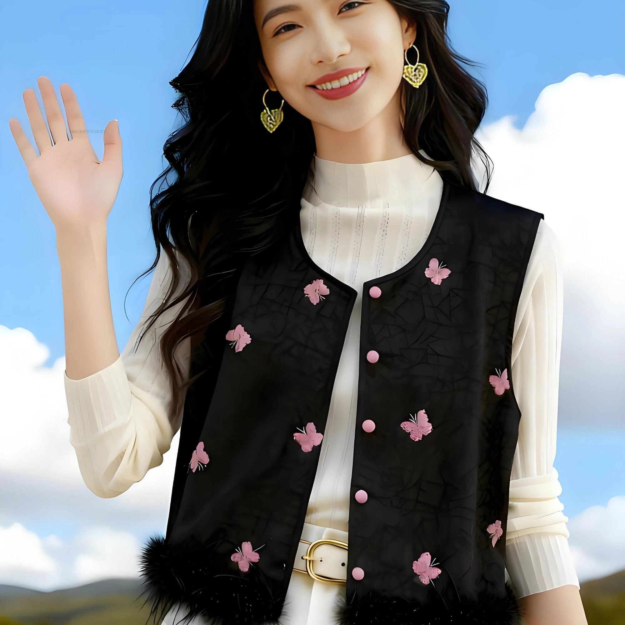 خريف شتاء جديد الصينية فراشة التطريز جولة الرقبة سترة ربيع جديد النمط الصيني الجديد لوحة مشبك صدرية سترة أعلى