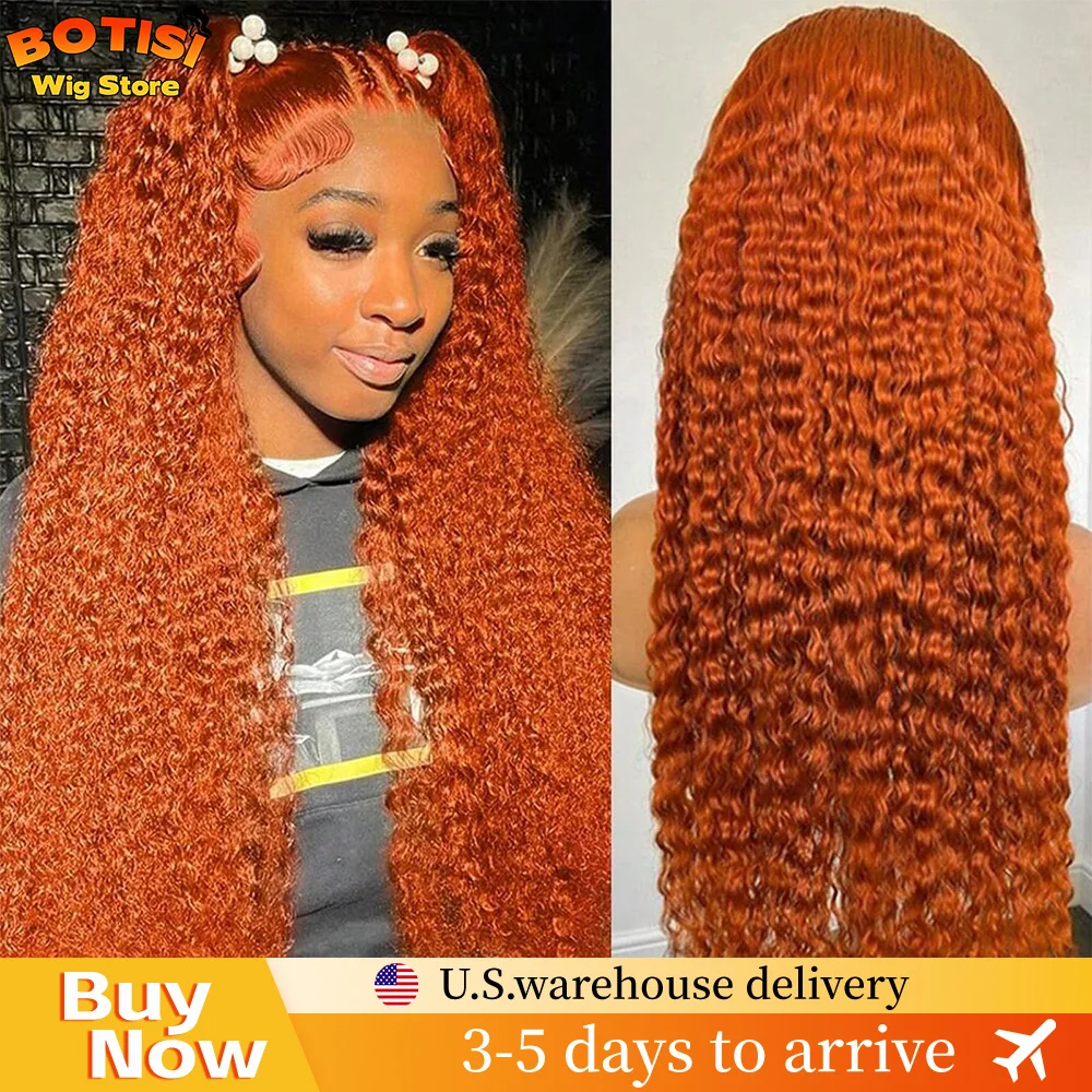 

Botisi 350 Рыжий парик Человеческие волосы 13x6 Парики с глубокими волнами Вьющиеся парики 13x4 Парики с фронтальной частью шнурка Волна воды Парик из человеческих волос Бразильские волосы