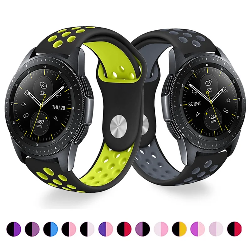 22mm 20mm Silicone sport watch Band for Samsung Galaxy Watch 6-5-pro-4-Classic/active 2 hole bracelet Huawei GT 4-3-2e-pro strap