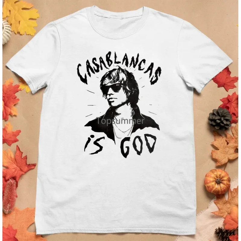 Julian Casablancas Is God The Strokes Men T-Shirt White Tee All Sizes 1F1166