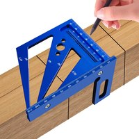 3D Multi-Angle Woodworking Square Protractor, Aluminum Alloy Miter Triangle Ruler T-Type Scriber - 22.5/30/45/60/67.5/90 Degree